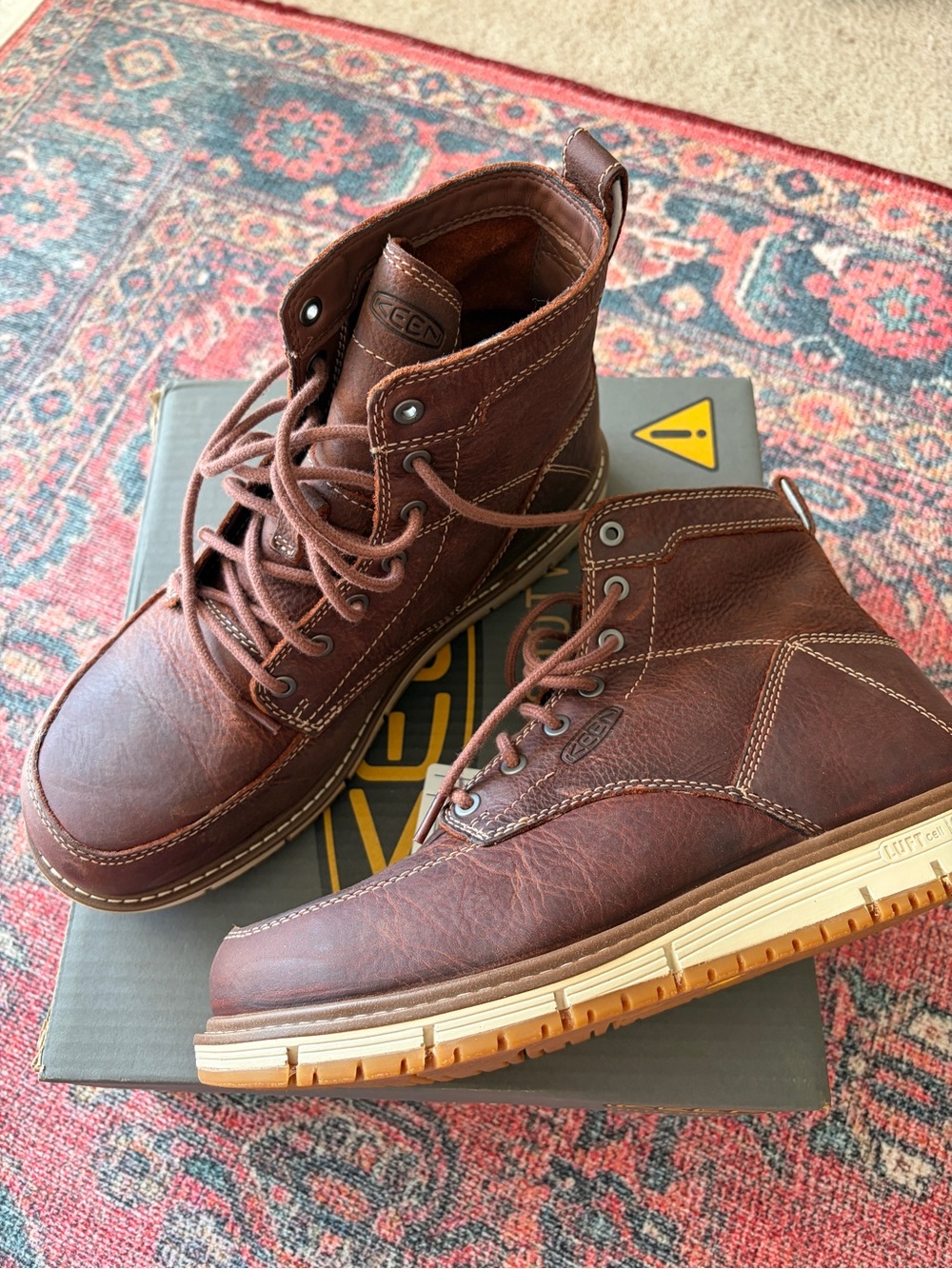 NWT KEEN Men’s Aluminum Toe San Jose 6” Brown Leather Boots